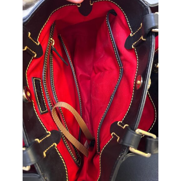 Dooney & Bourke Shoulder Bag With Multicolor DB 1975 Logo Pattern & Leather Stra - Picture 6 of 9